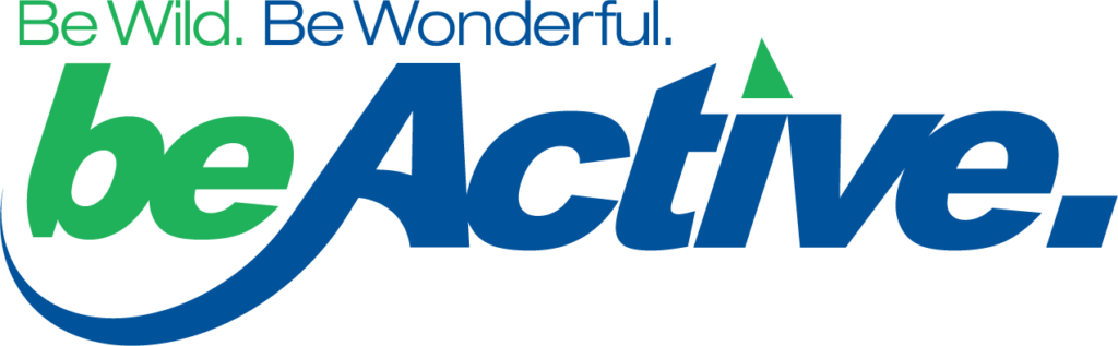This is a full color version of the Be Wild. Be Wonderful. Be Active. logo.