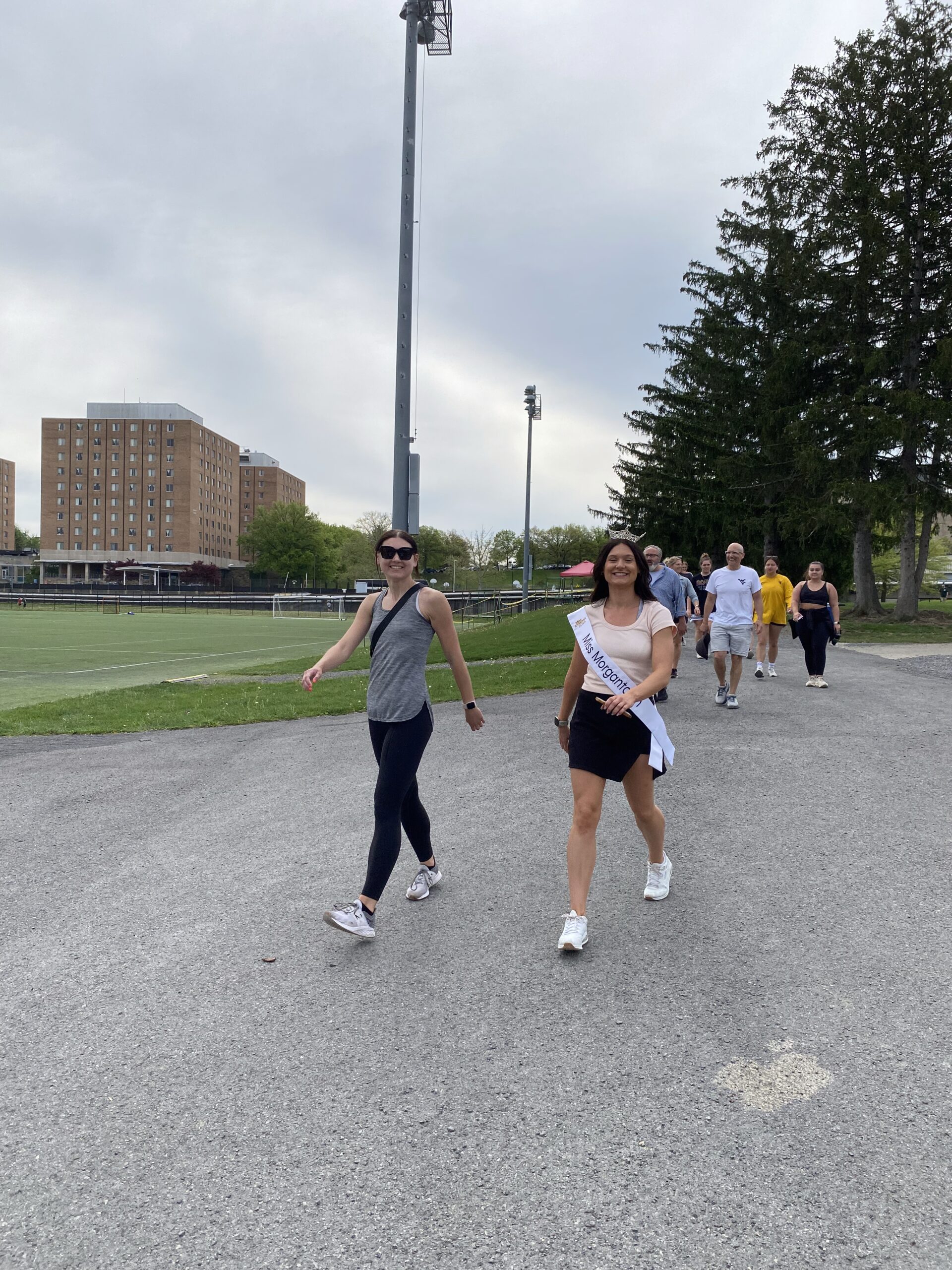 miss mountaineer leading the walk of the mountaineer mile